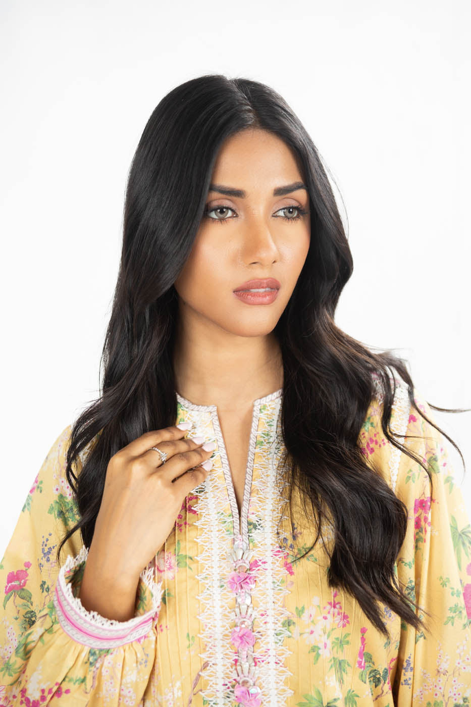 2 Pc Embroidered Lawn Suit With Cambric Trouser