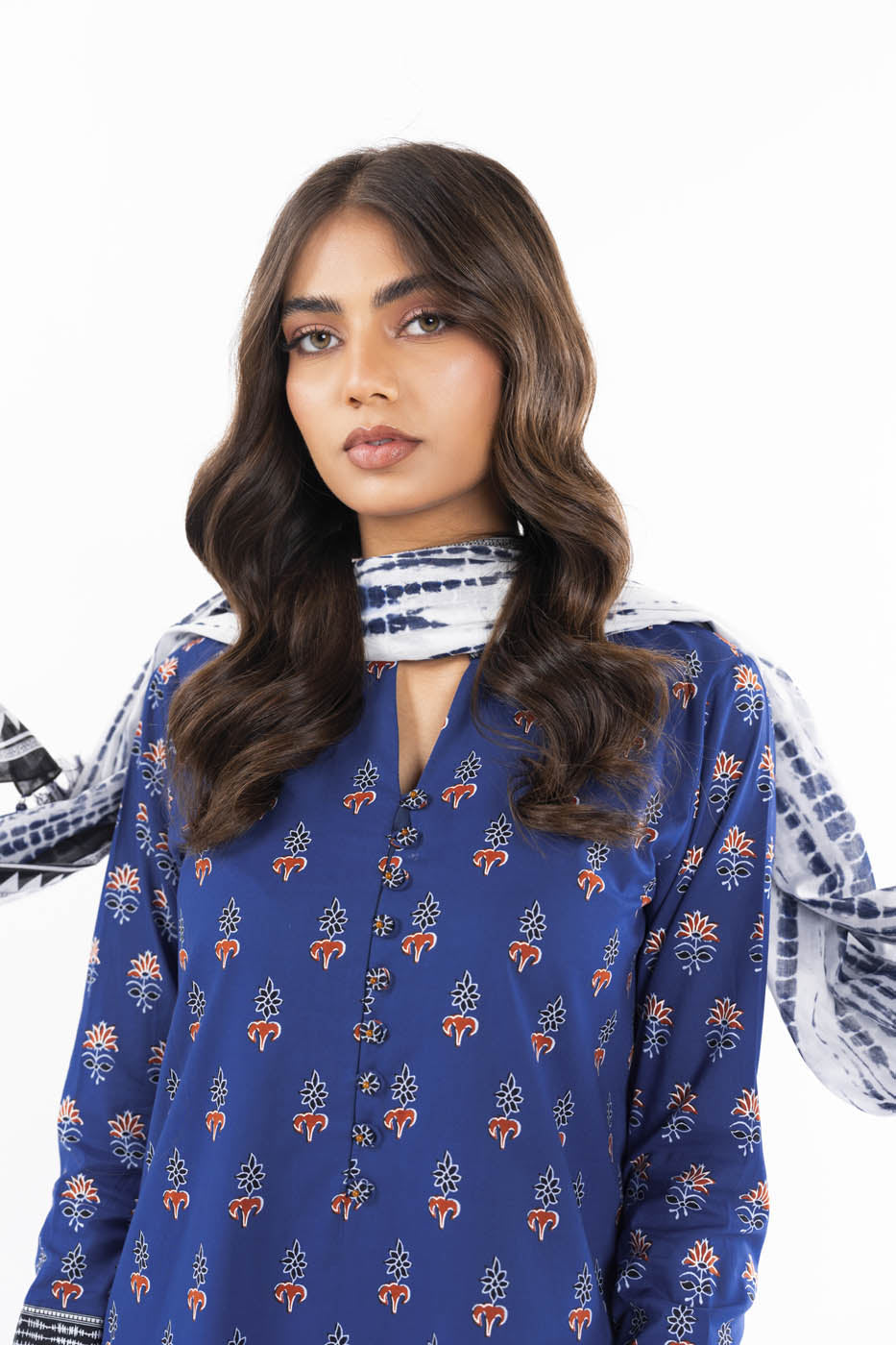 2 Pc Printed Lawn Suit With Lawn Dupatta