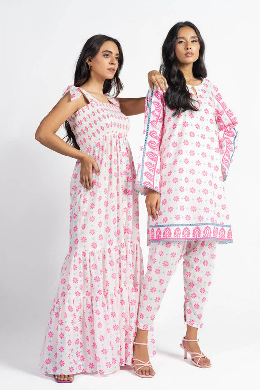 2 Pc Printed Lawn Suit With Cambric Trouser