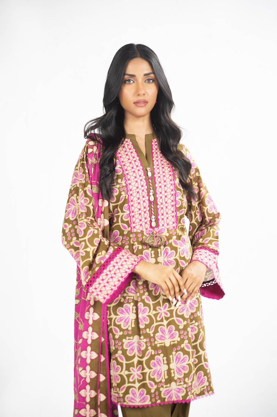 3 Pc Printed Lawn Suit With Lawn Dupatta