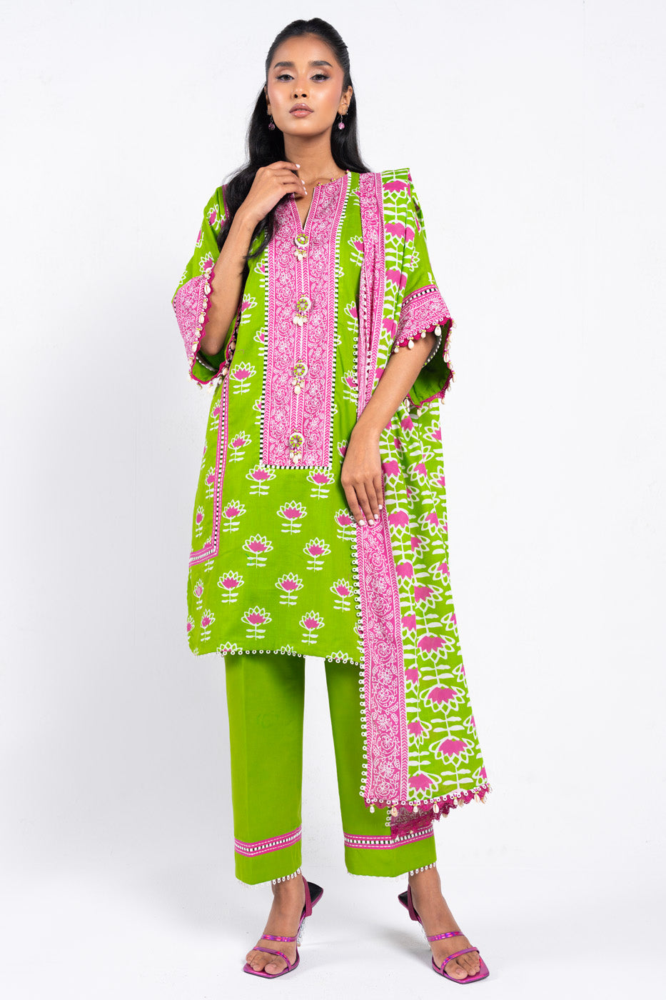 3 Pc Printed Lawn Suit With Lawn Dupatta