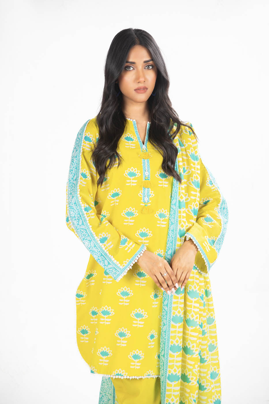 3 Pc Printed Lawn Suit With Lawn Dupatta
