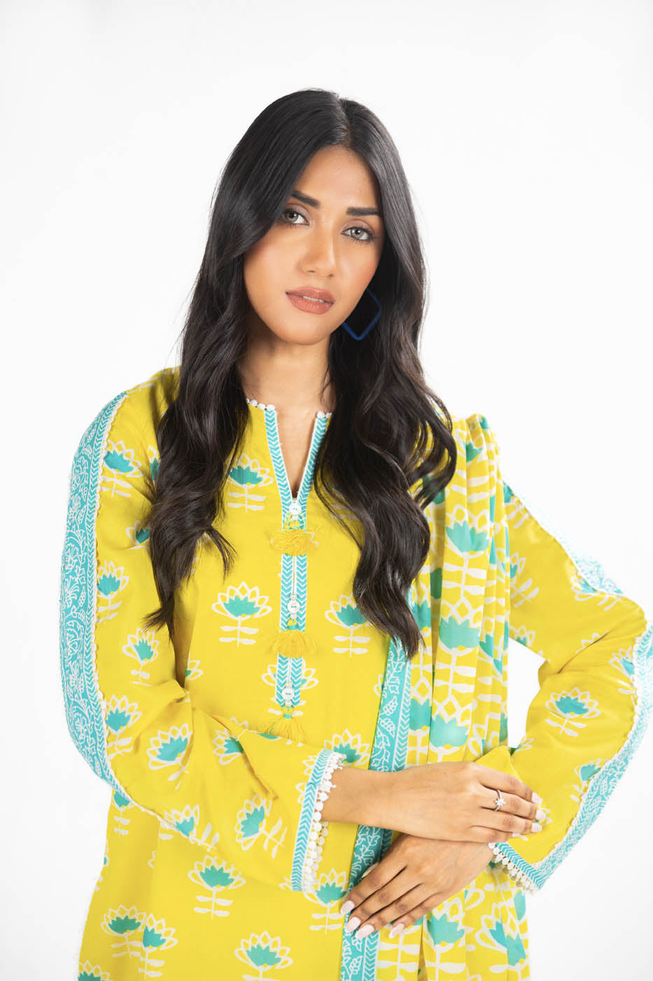 3 Pc Printed Lawn Suit With Lawn Dupatta