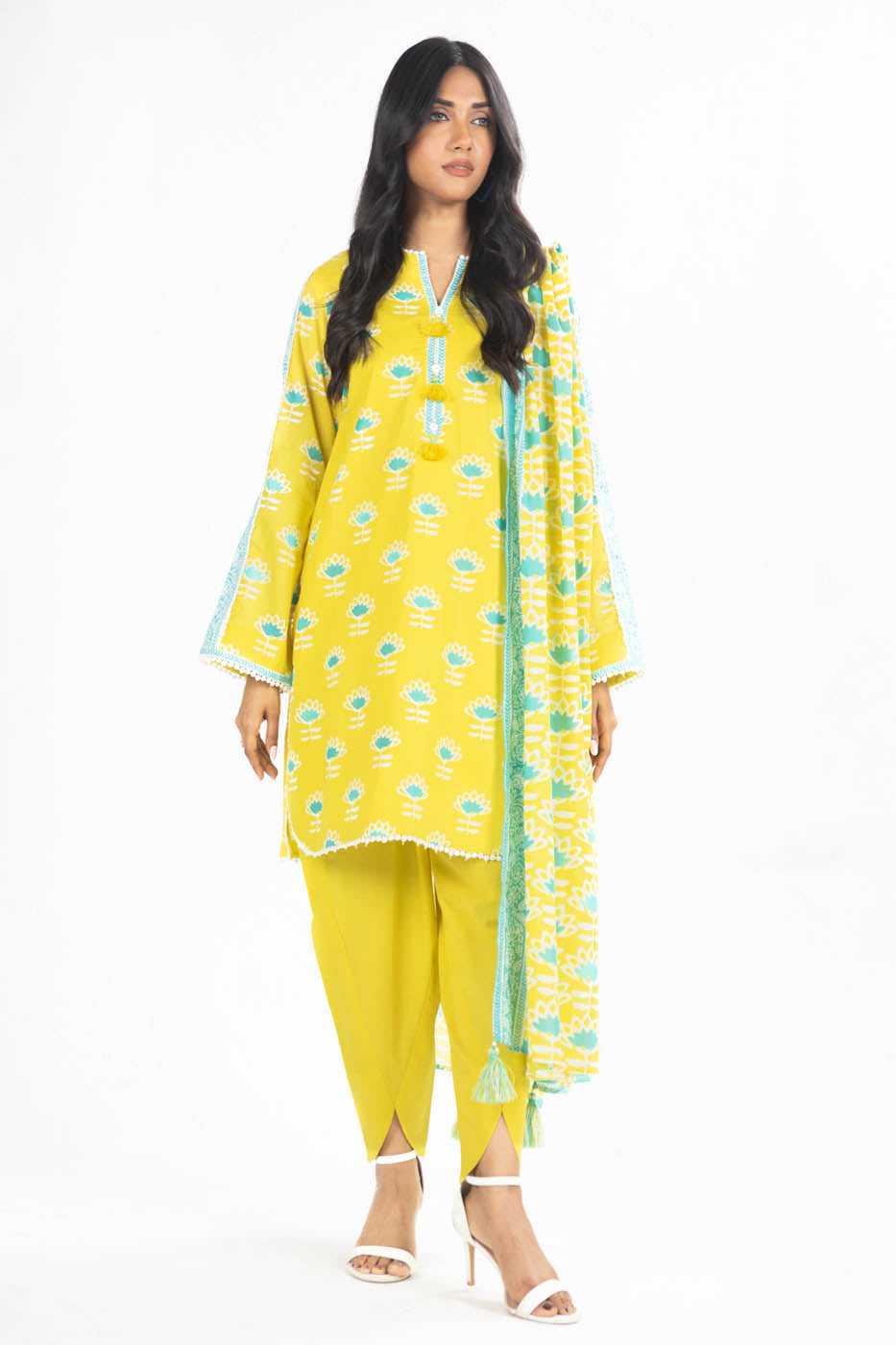 3 Pc Printed Lawn Suit With Lawn Dupatta