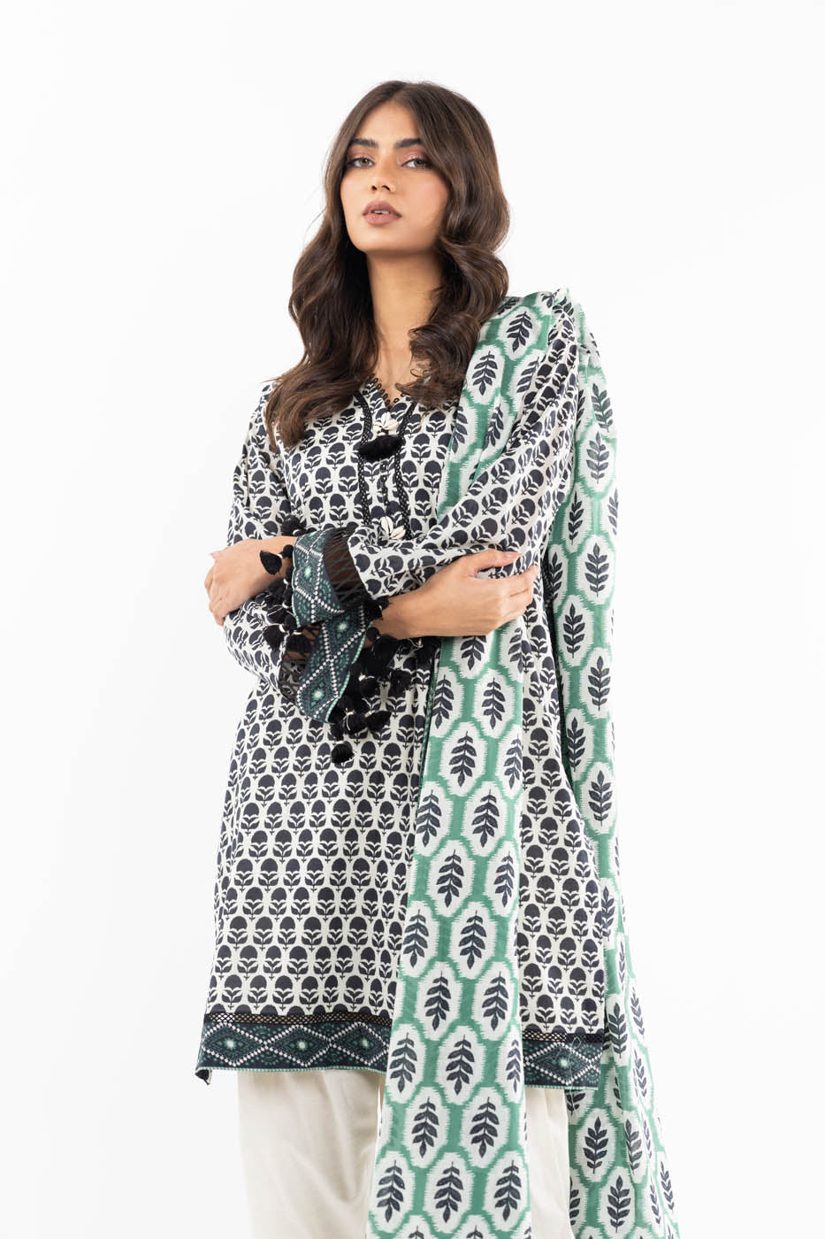 3 Pc Printed Lawn Suit With Lawn Dupatta