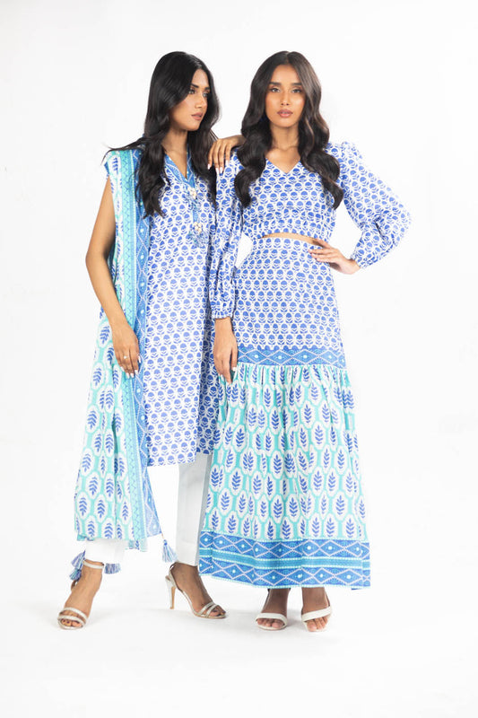 3 Pc Printed Lawn Suit With Lawn Dupatta