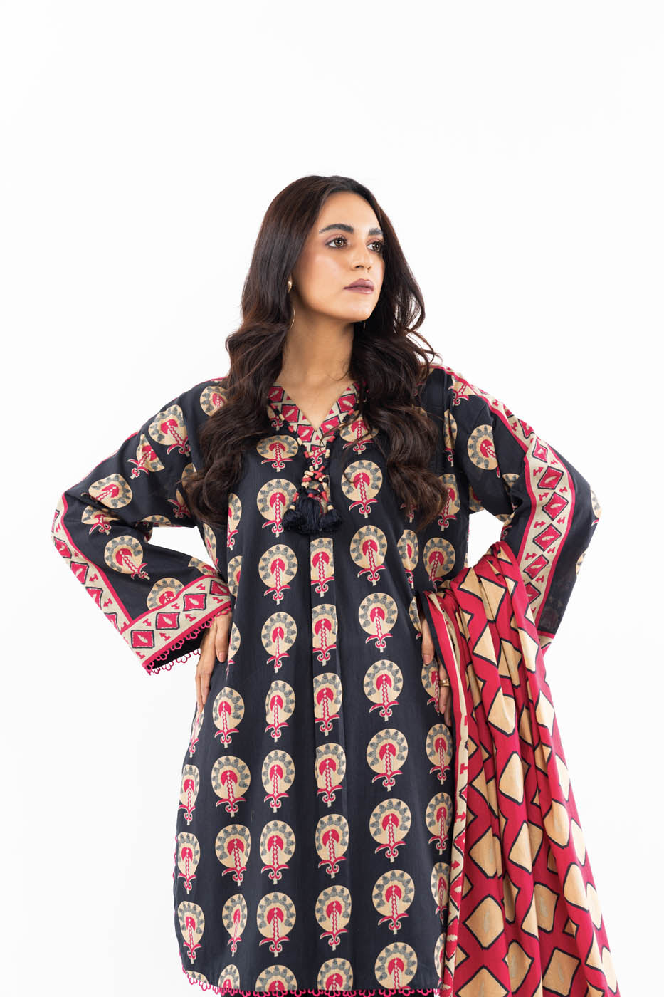 3 Pc Printed Lawn Suit With Lawn Dupatta