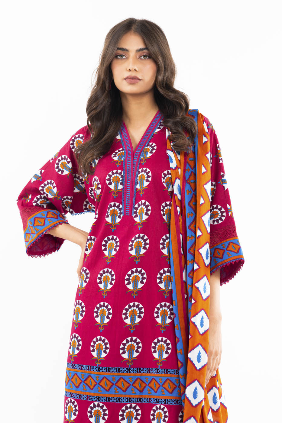 3 Pc Printed Lawn Suit With Lawn Dupatta