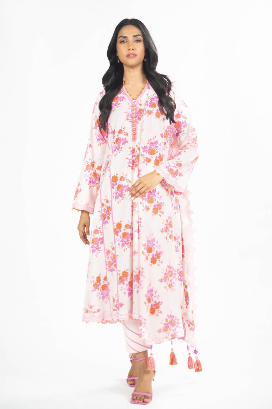 3 Pc Printed Lawn Suit With Lawn Dupatta