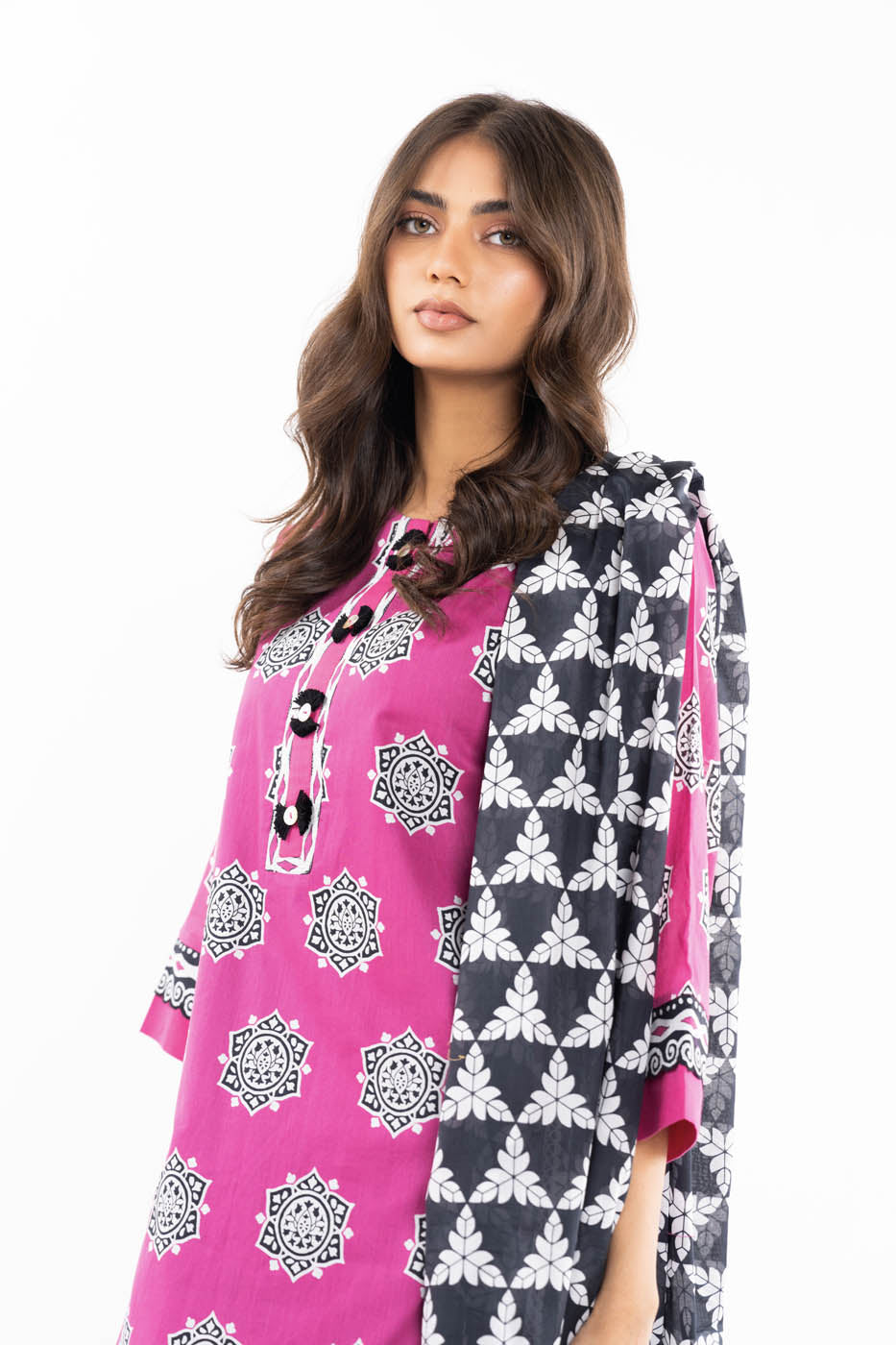 3 Pc Printed Lawn Suit With Lawn Dupatta