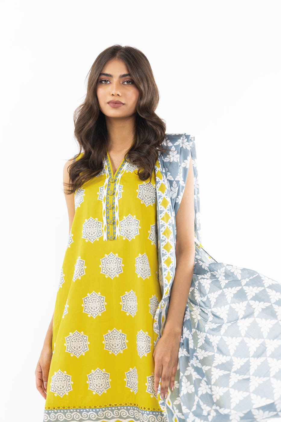 3 Pc Printed Lawn Suit With Lawn Dupatta