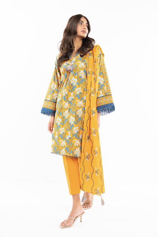 3 Pc Printed Lawn Suit With Lawn Dupatta