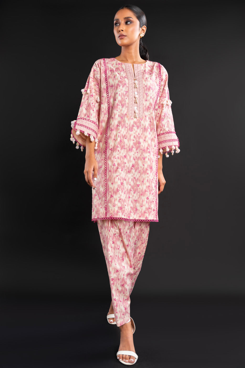 Embroidered Cotton Karandi Fabric (Sold by Per Meter)
