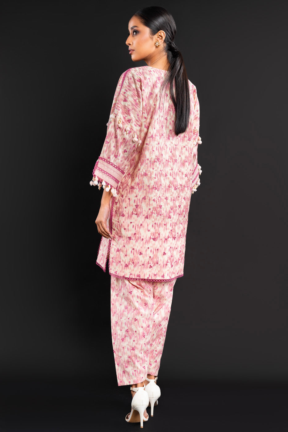 Embroidered Cotton Karandi Fabric (Sold by Per Meter)