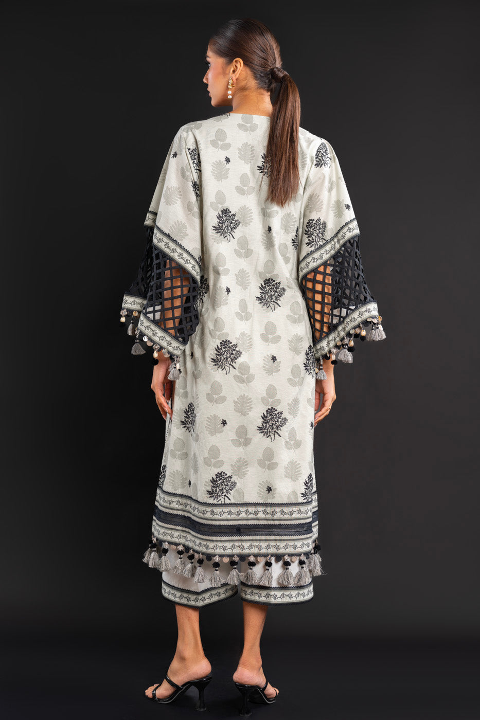 Embroidered Cotton Karandi Fabric (Sold by Per Meter)