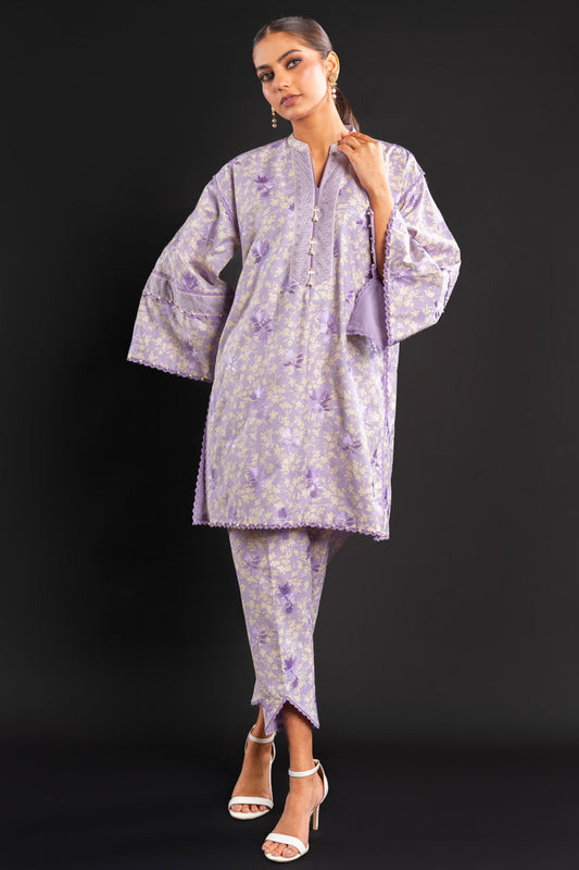 Embroidered Cotton Karandi Fabric (Sold by Per Meter)