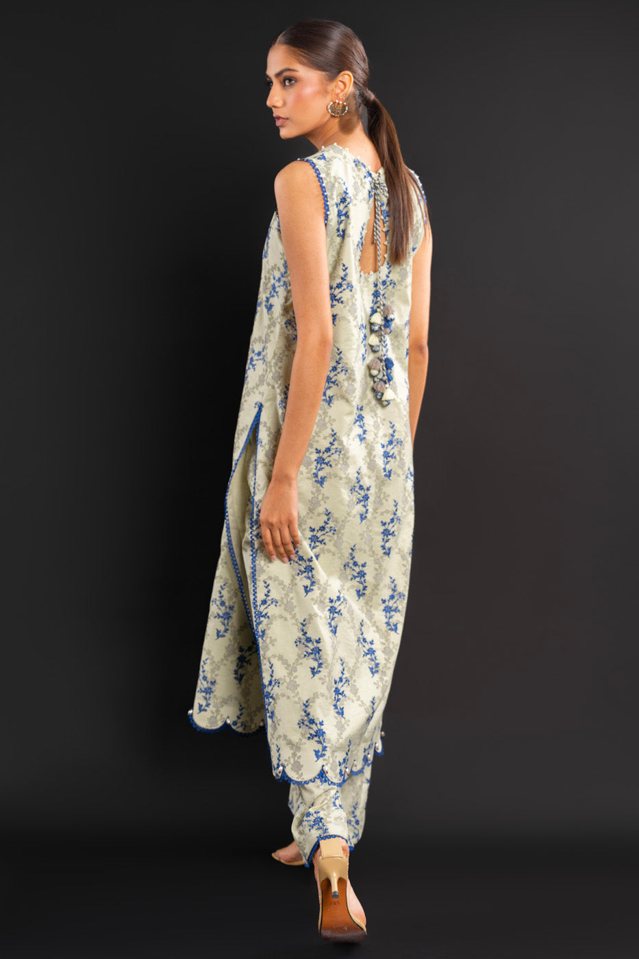 Embroidered Cotton Karandi Fabric (Sold by Per Meter)