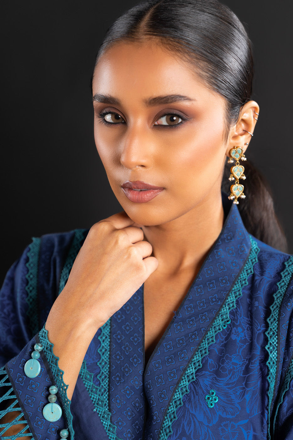 Embroidered Cotton Karandi Fabric (Sold by Per Meter)