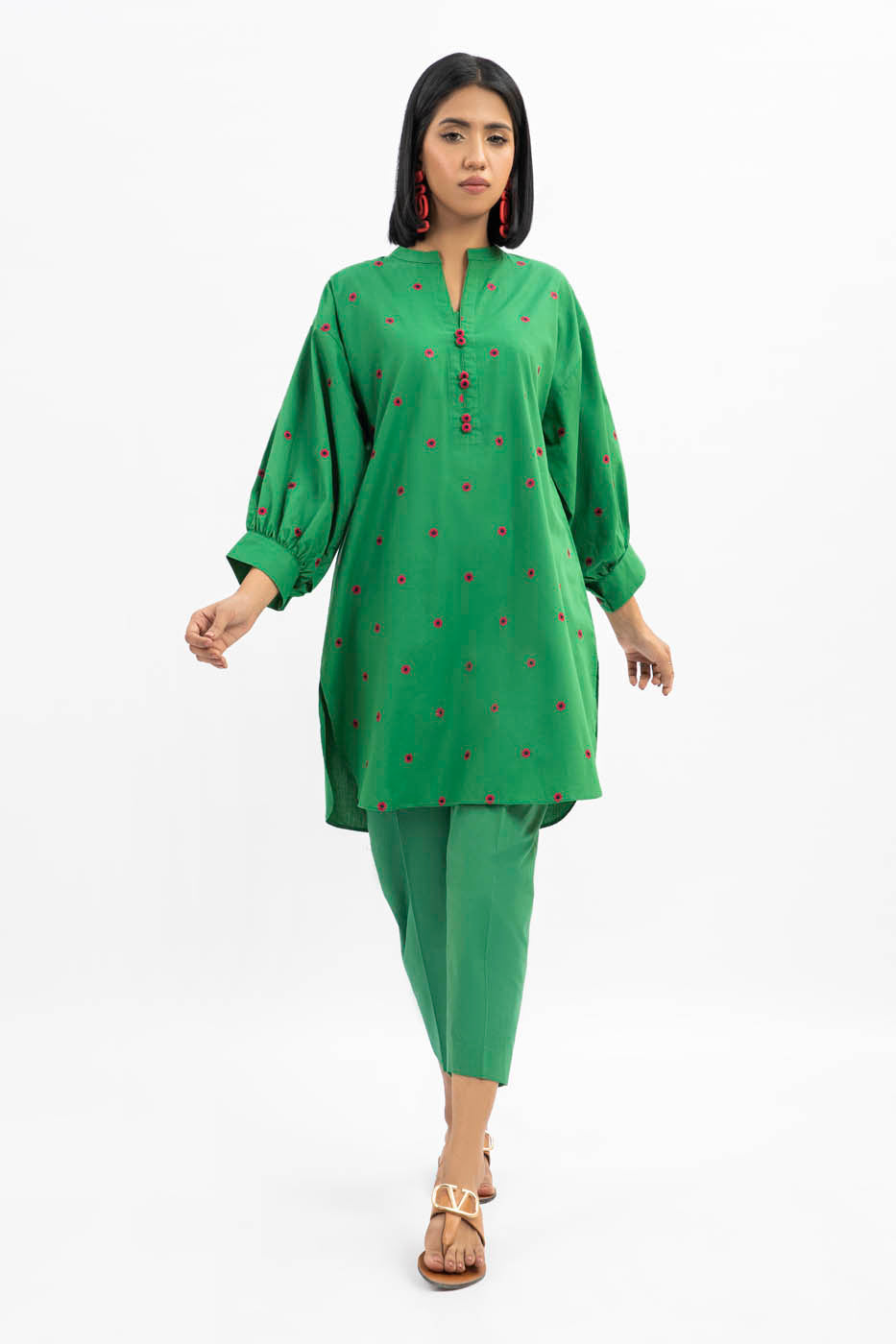 Dyed Embroidered Kurti