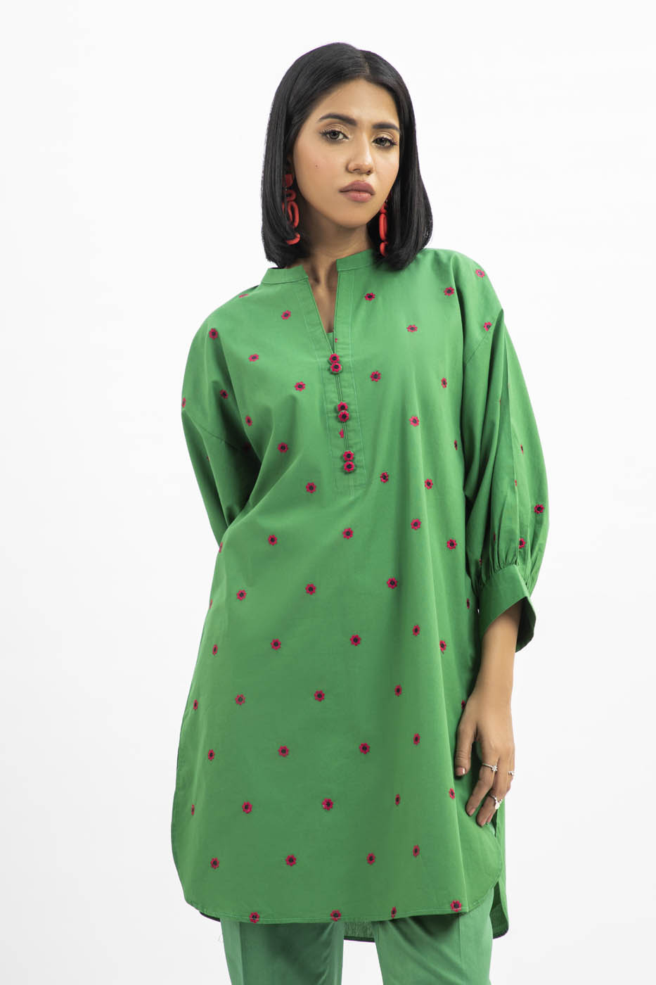 Dyed Embroidered Kurti