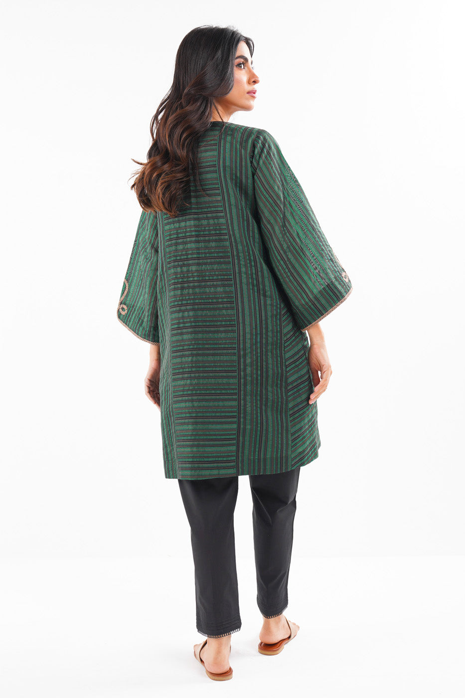 Dyed Embroidered Dobby Kurti