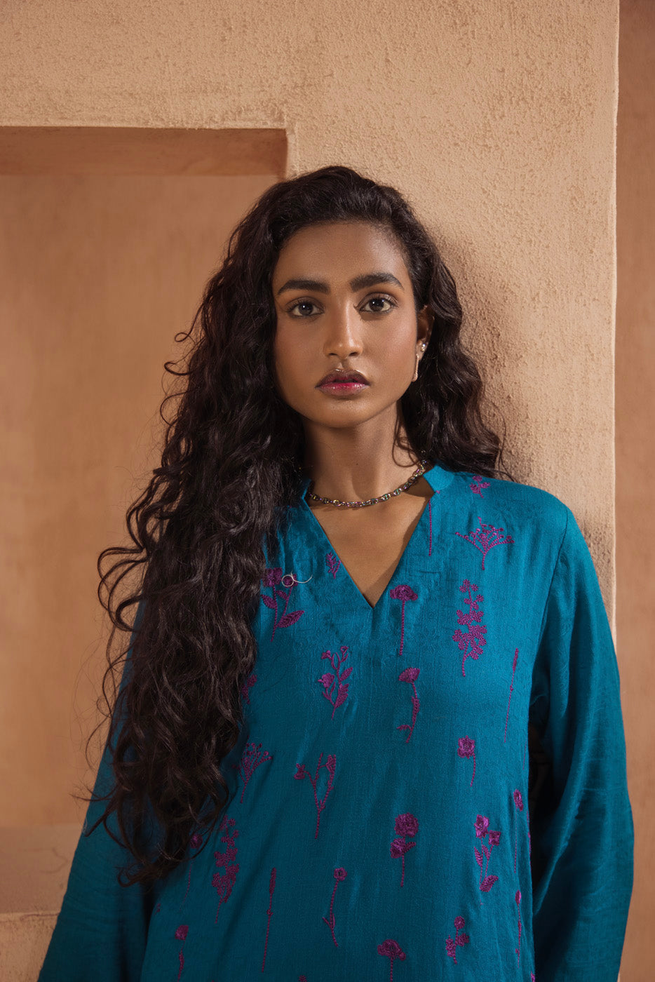 Dyed Embroidered Kurti