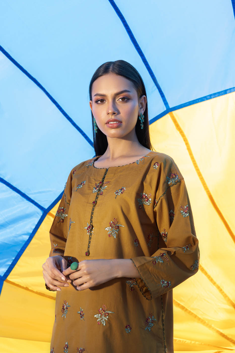 2 Pc Embroidered Cambric Outfit