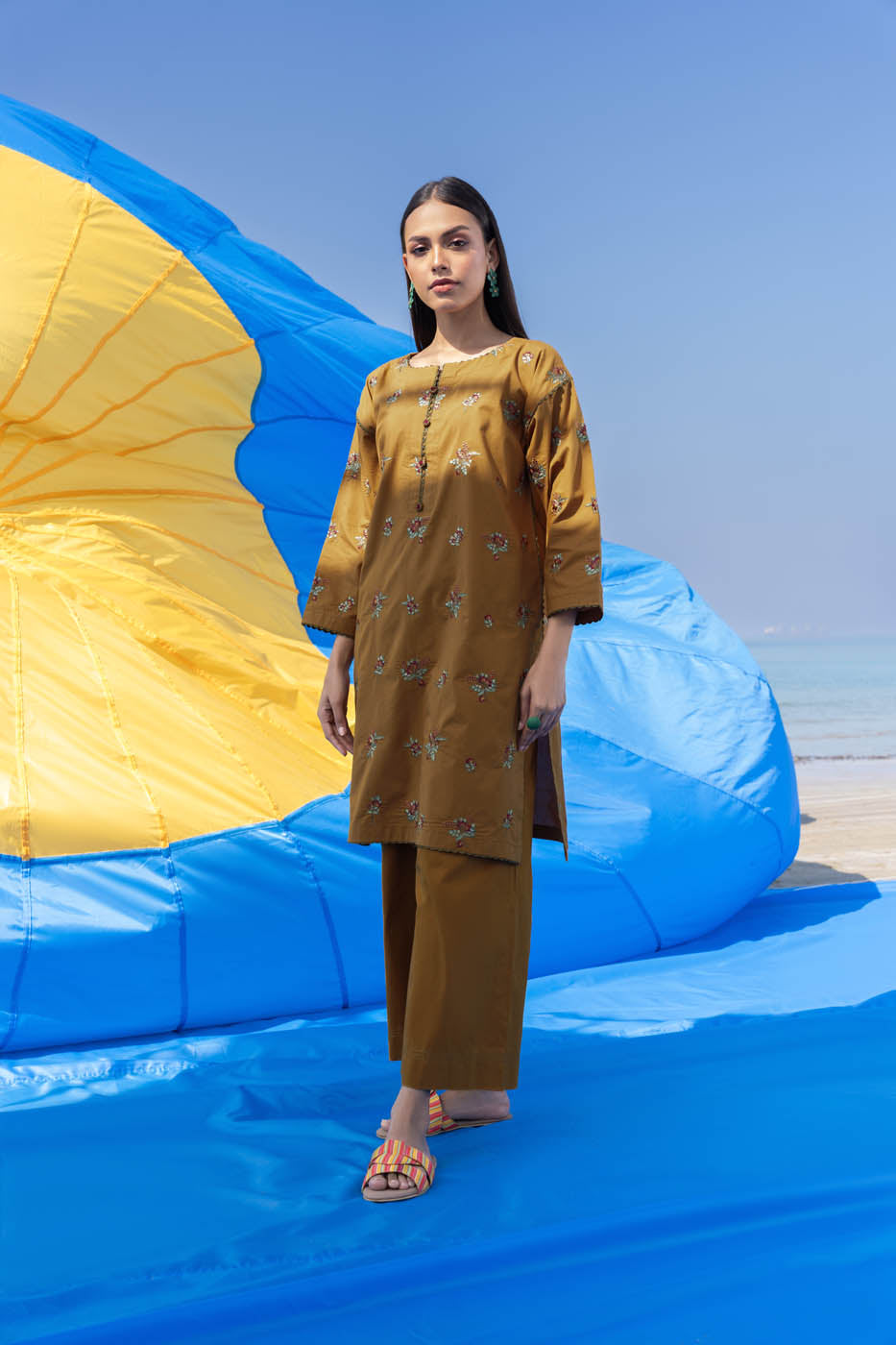 2 Pc Embroidered Cambric Outfit