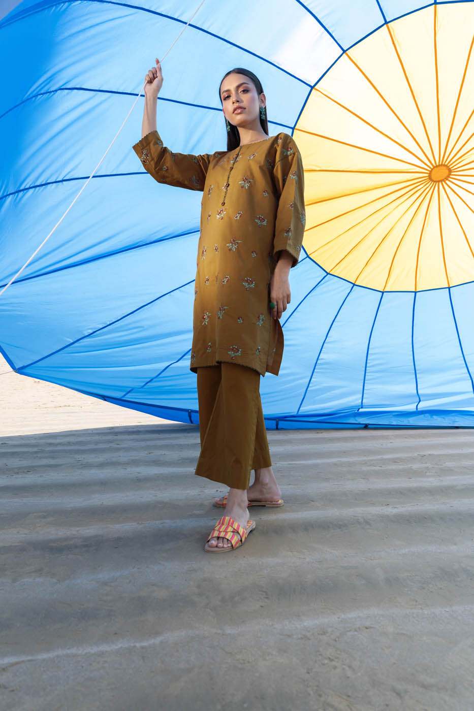 2 Pc Embroidered Cambric Outfit