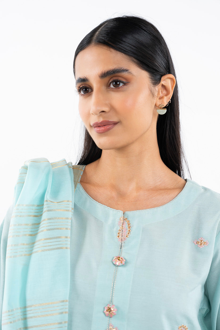 3 Pc Embroidered Cotton Silk Outfit
