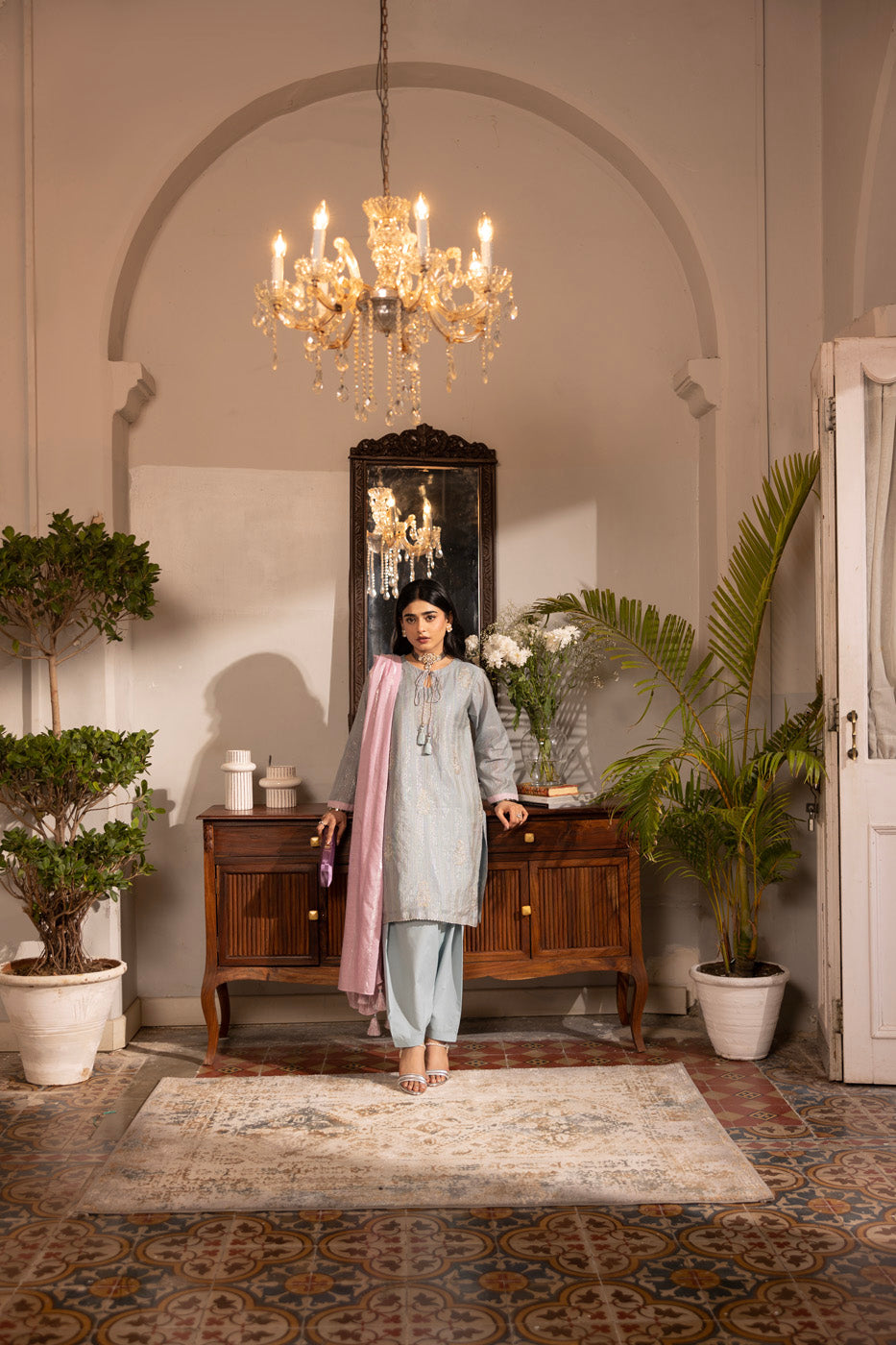 3 Pc Dyed Embroidered Outfit
