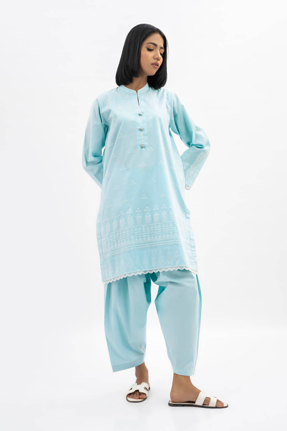2 Pc Printed Cambric Outfit