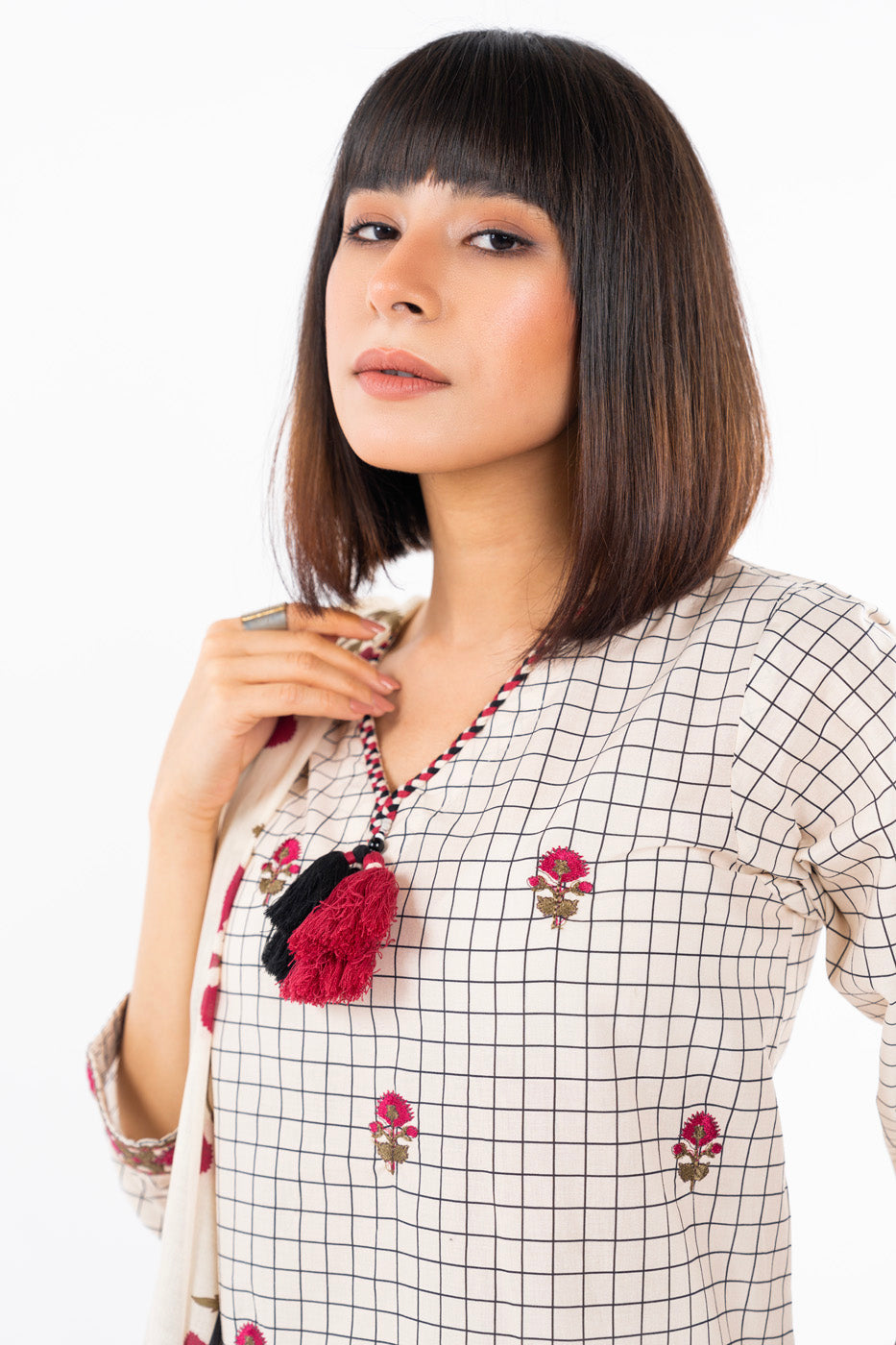 3 Pc Embroidered Cambric Outfit