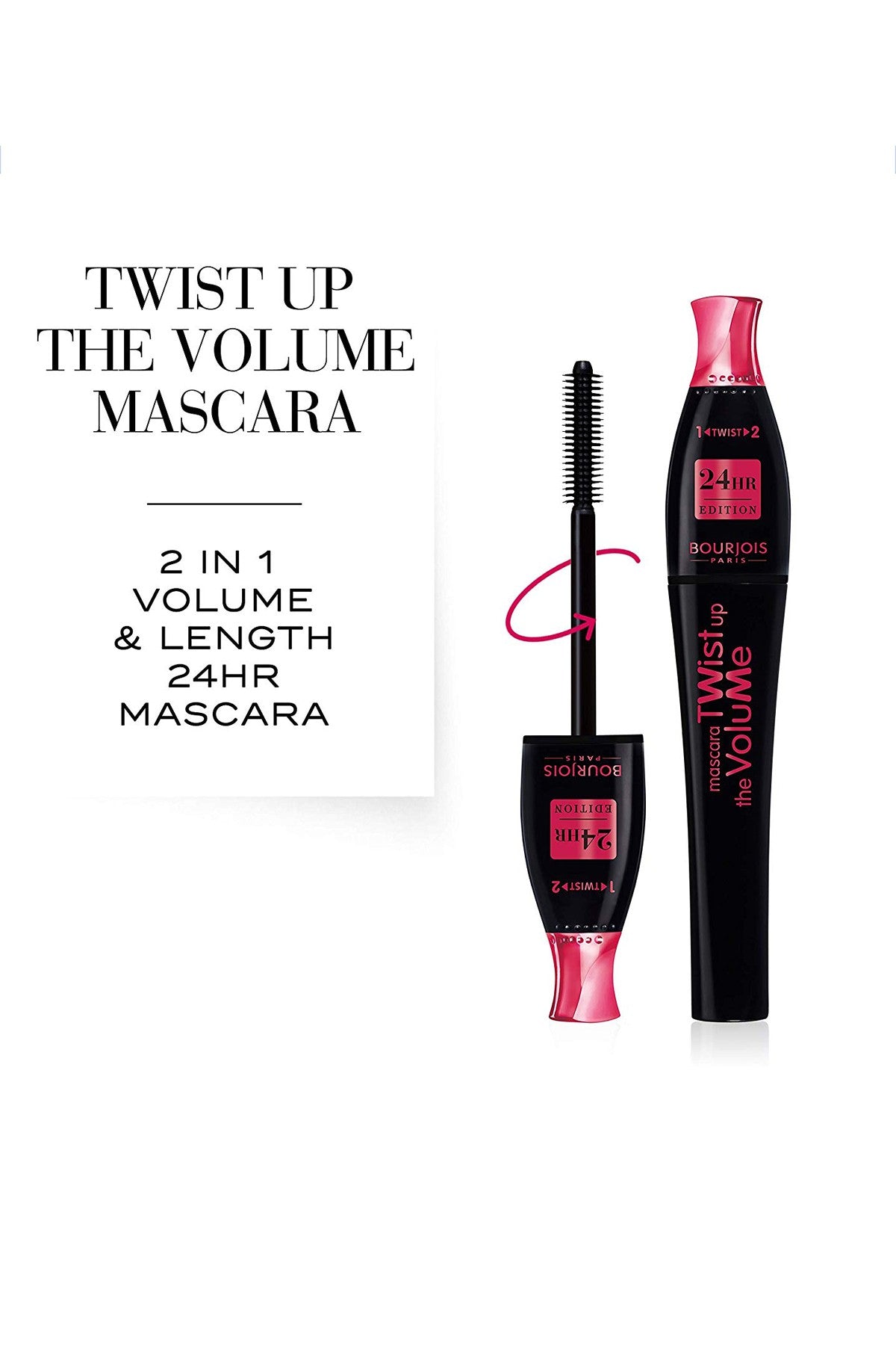Bourjois Twist Up The Volume 24HR. Mascara 23 Black. 8 ml - 0.27 fl oz
