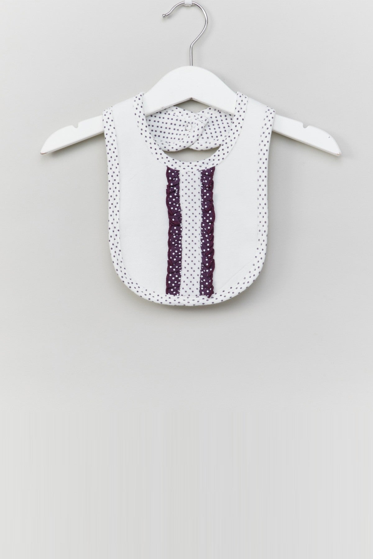 Polka Dots Printed Bib with Ruffle Detai