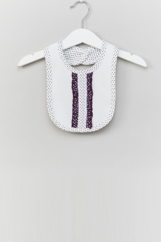 Polka Dots Printed Bib with Ruffle Detai