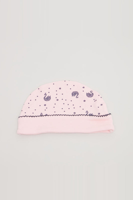 Swan Printed Beanie Cap