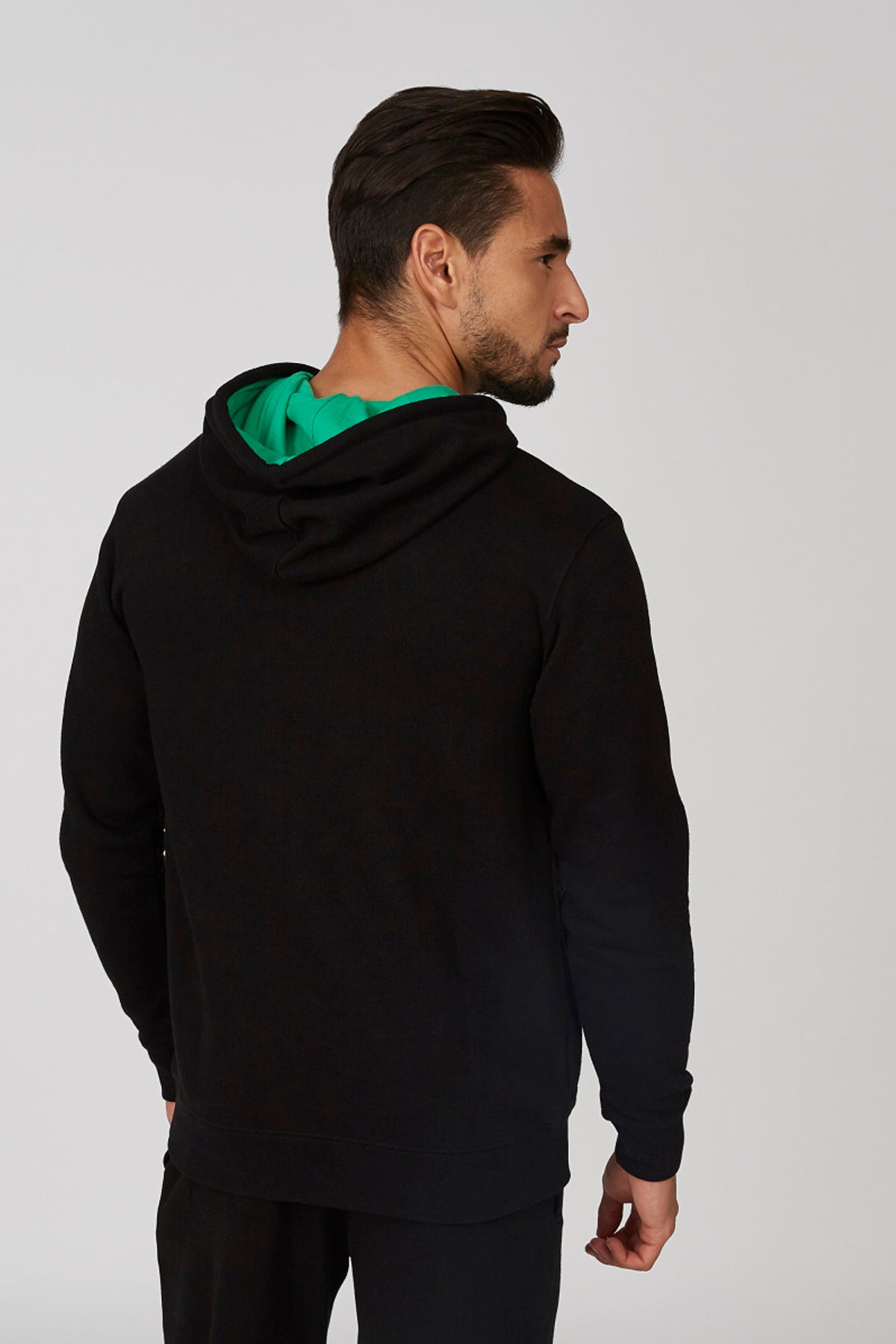 Plain Sweatshirt with Long Sleeves and Kangaroo Pockets