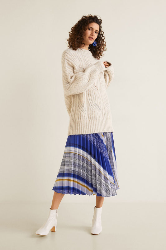 Printed Pleated Skirt