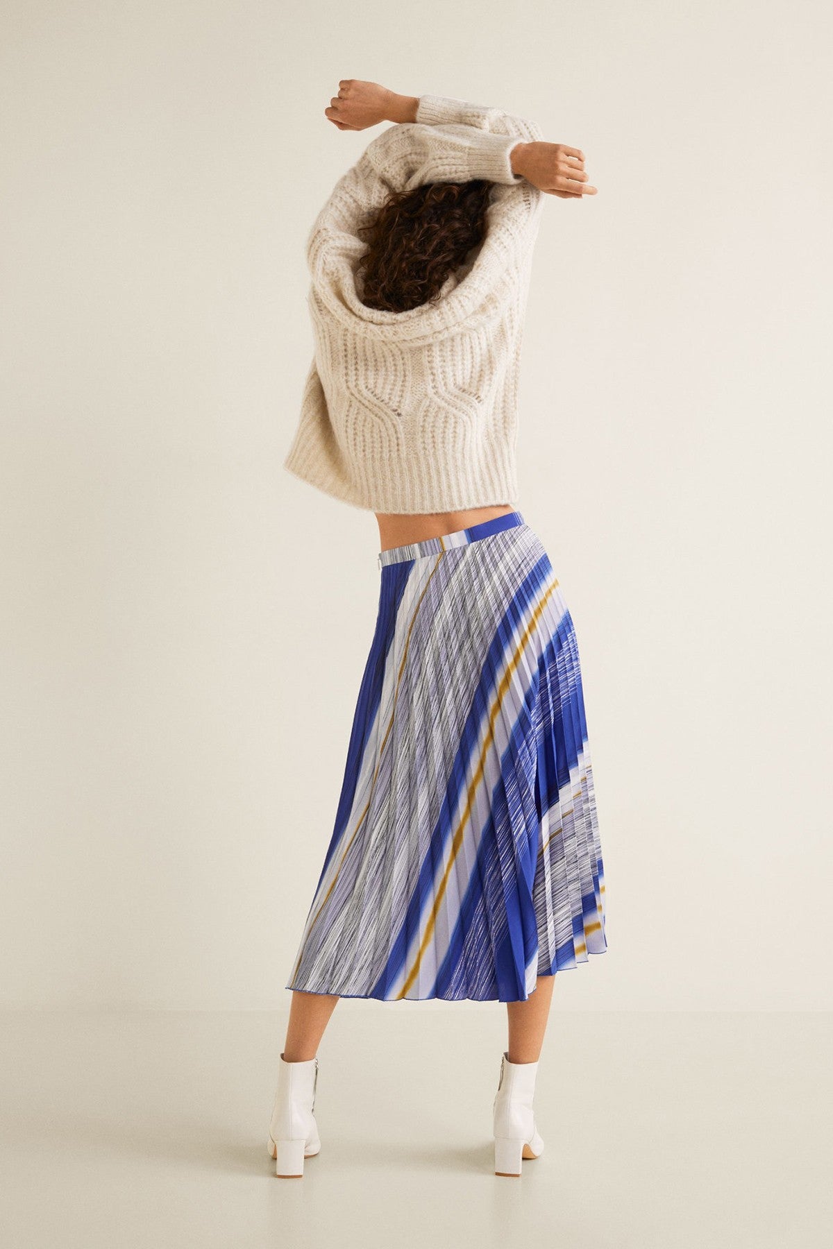 Printed Pleated Skirt