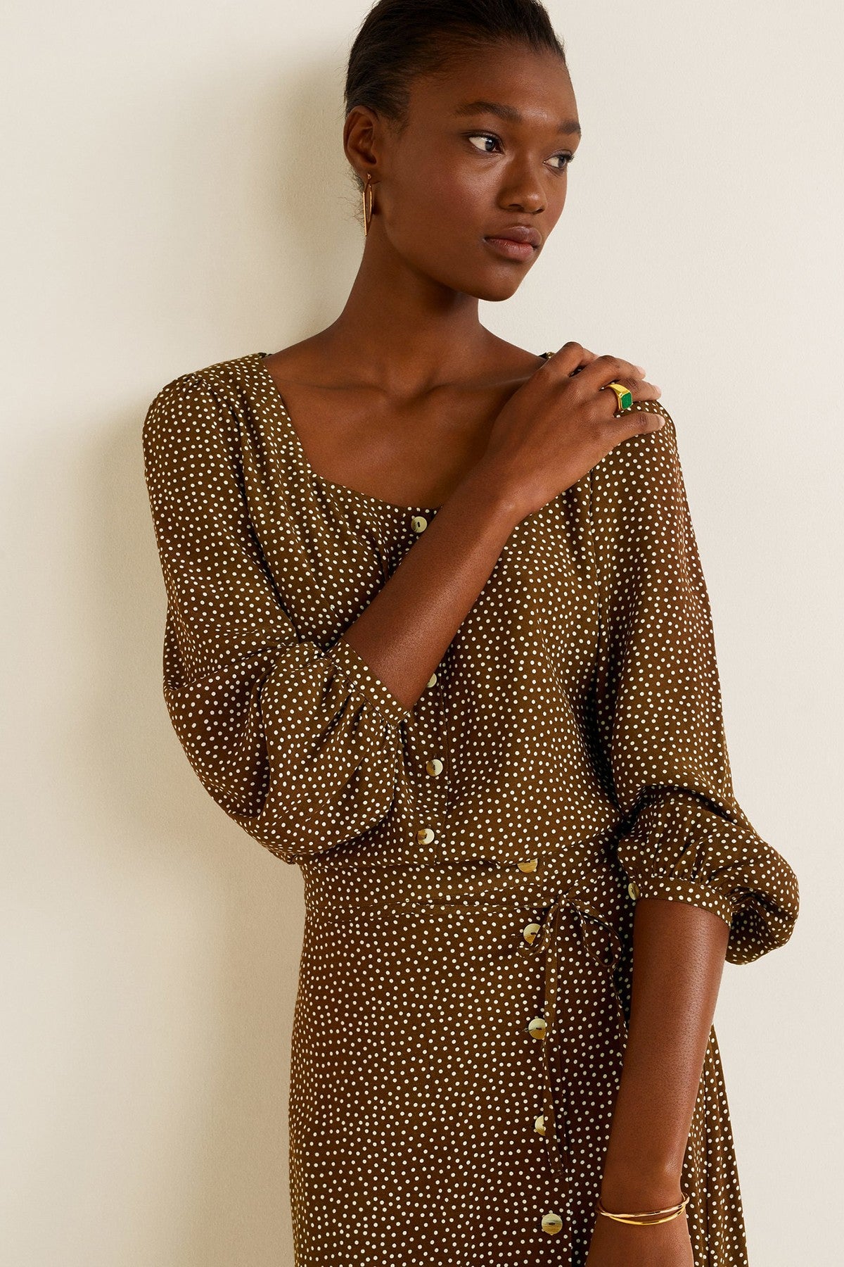 Polka-Dot Print Skirt