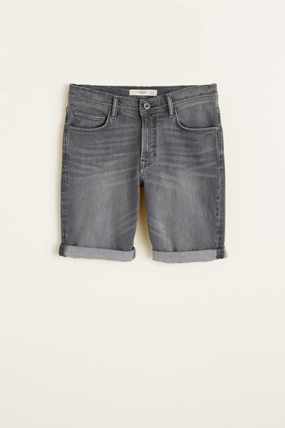 Grey Wash Denim Bermuda Shorts