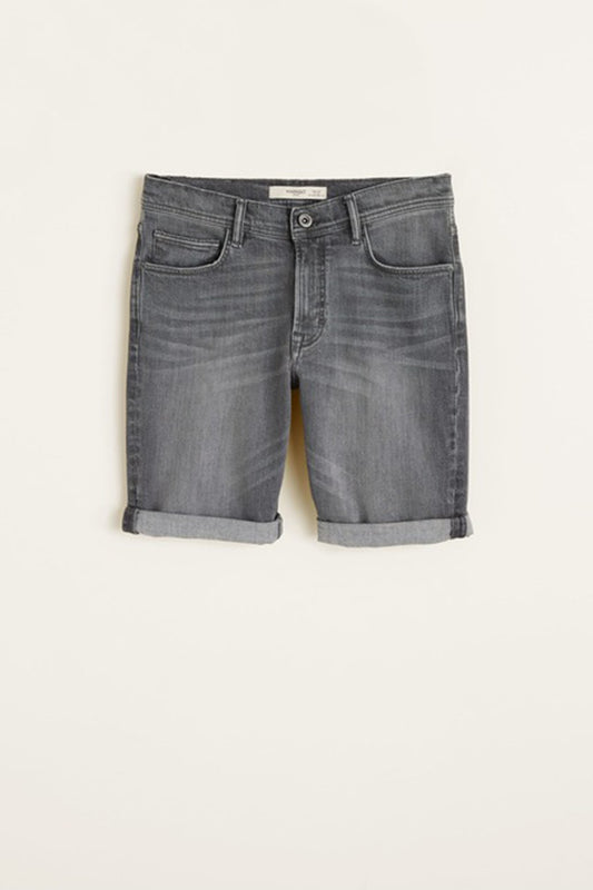 Grey Wash Denim Bermuda Shorts