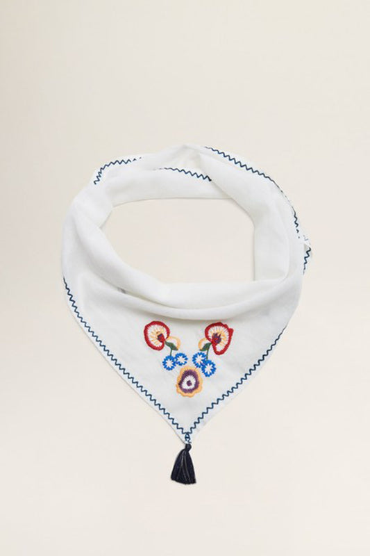 Girl's Floral Embroidery Scarf