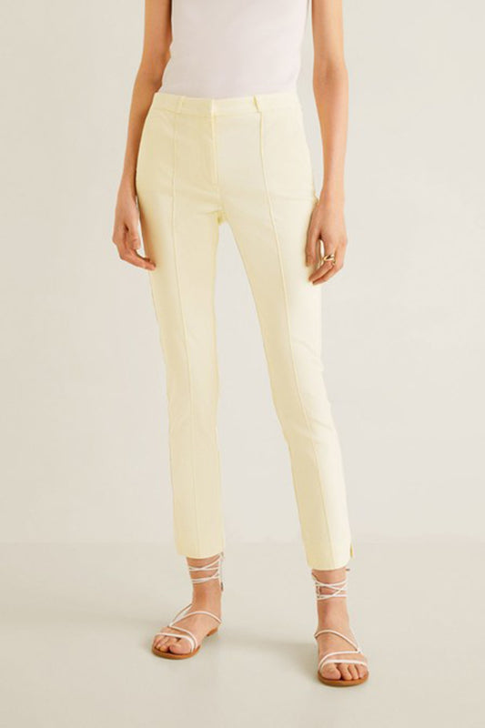 Straight Linen-Blend Trousers