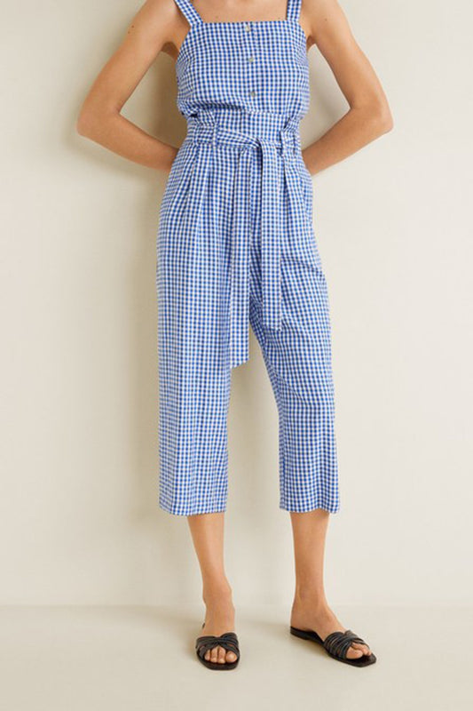 Gingham Check Pattern Trousers