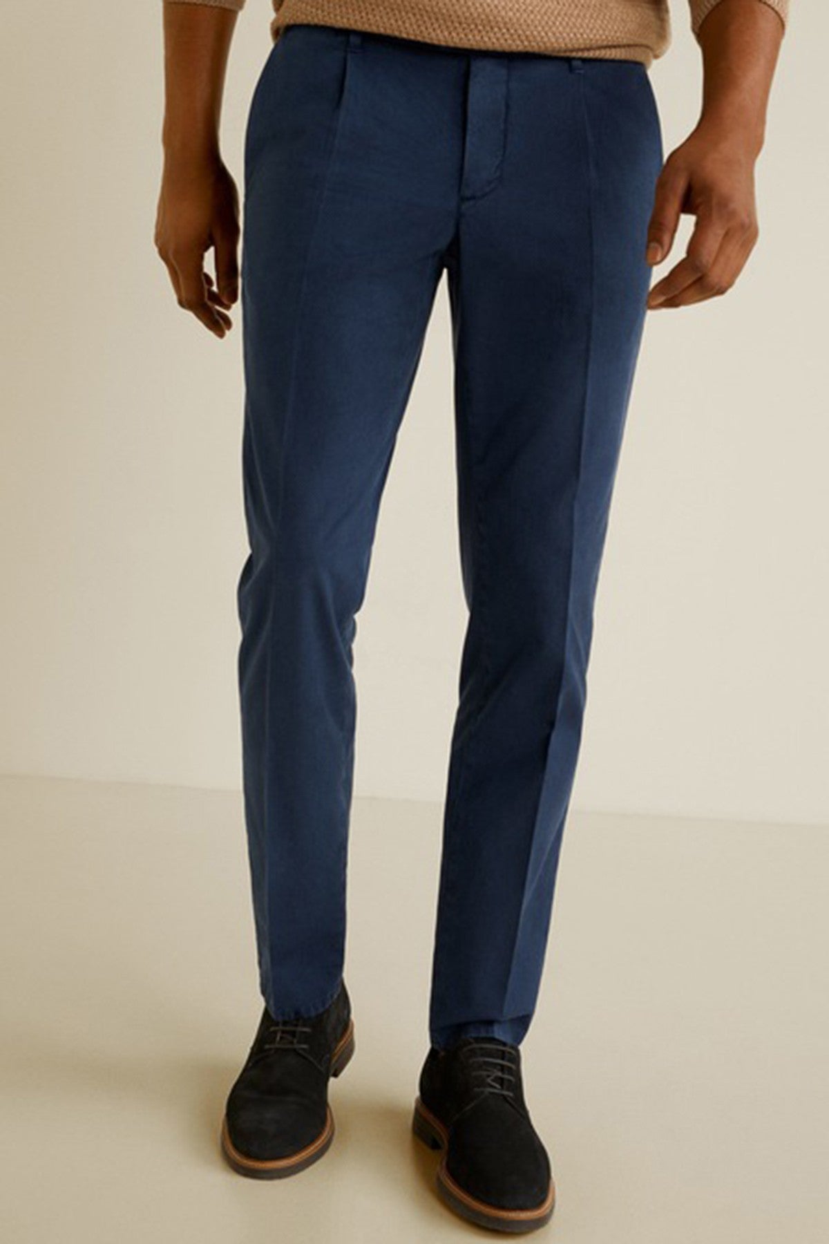 Regular-Fit Structured Trousers