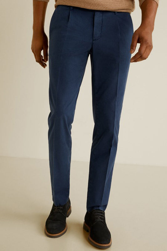 Regular-Fit Structured Trousers