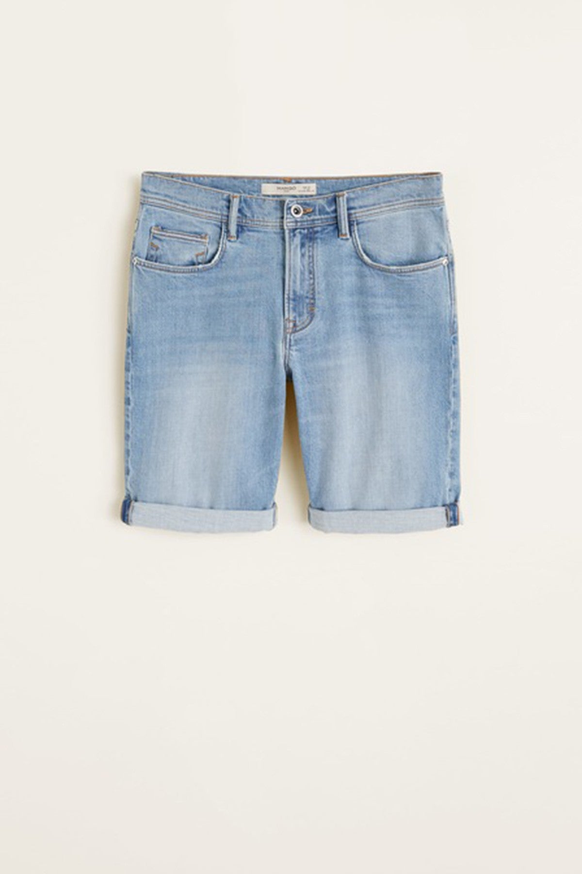 Light Wash Denim Bermuda Shorts