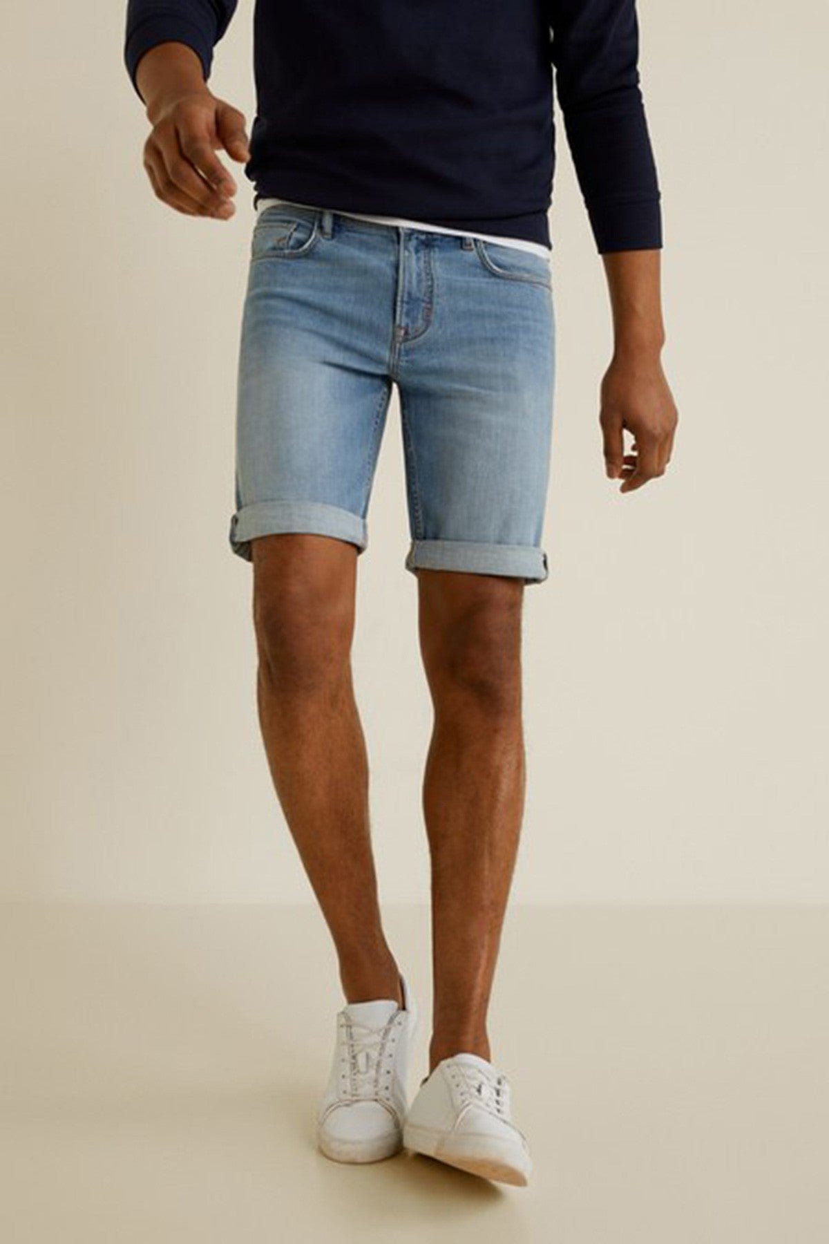 Light Wash Denim Bermuda Shorts